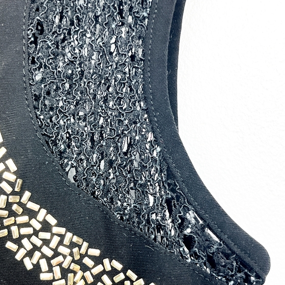 Joseph Ribkoff Black and Gold Blouse with Beading - Picture 5 of 12